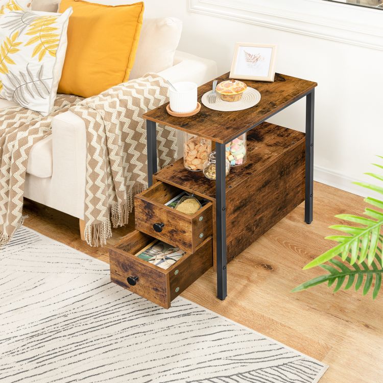 Side Table with 2 Drawers